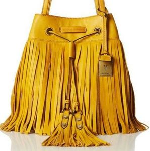 Frye Heidi unique yellow fringe leather Bag